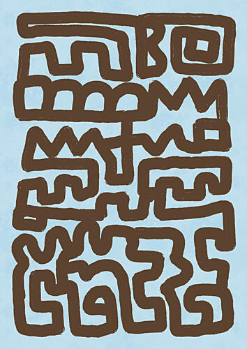 Modern Tribal Maze Geometric Print
