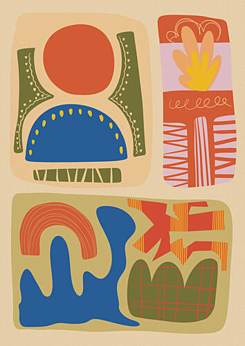 Modern Abstract Shapes Art abstrait reproduction