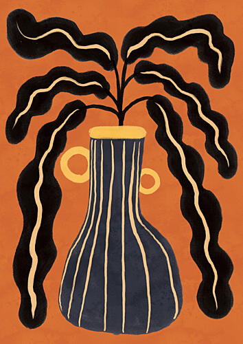 Modern Botanical Vase Art abstrait reproduction