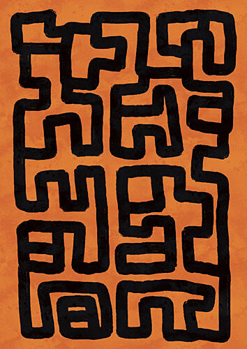 Abstract Tribal Maze Art Print by Lisa Solomoniuk