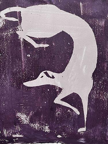 Dynamic White Greyhound Art Print by Christina Misuro