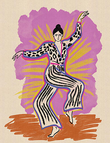 Expressive Fashion Dance Art Print by Nicholas