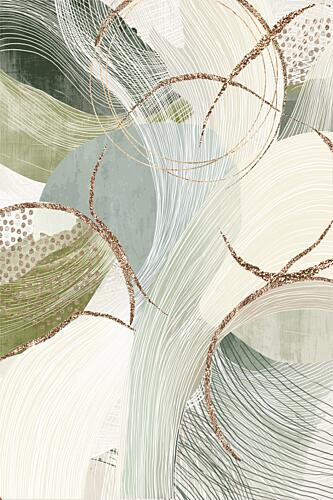 Abstract Sage Gold Flow Doré reproduction
