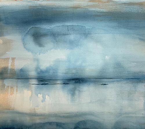 Misty Blue Horizon Art Print by RodMacIver