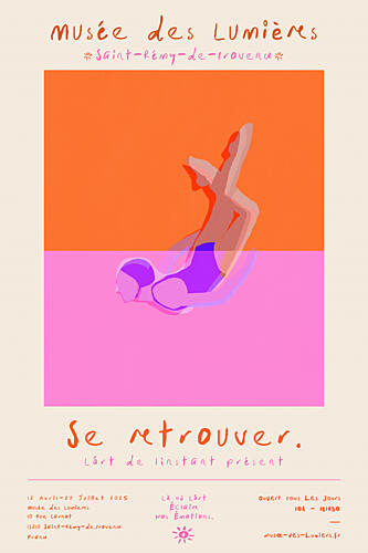 Swimmer in Pink Water Minimaliste reproduction