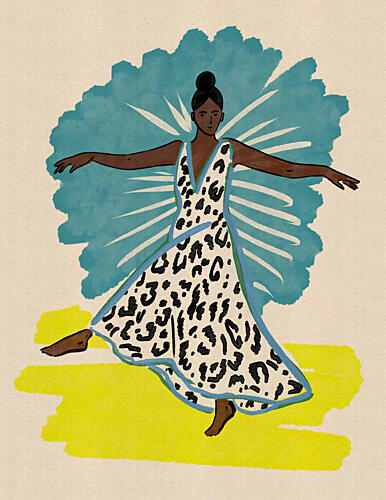Dancing Leopard Style Art Print by Nicholas