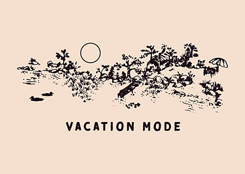 Vacation Mode Beach Scene Enseignes reproduction