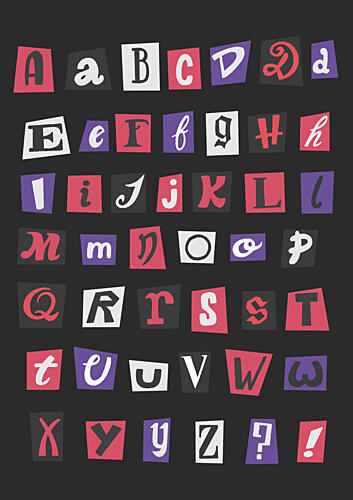 Ransom Note Alphabet Art Print by Lloyd