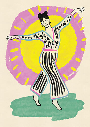 Joyful Dancing Woman Art Print