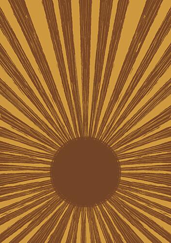 Retro Golden Sunburst Art Print by Aliya Putrus