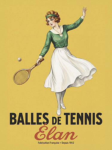 Vintage Tennis Player Art Print