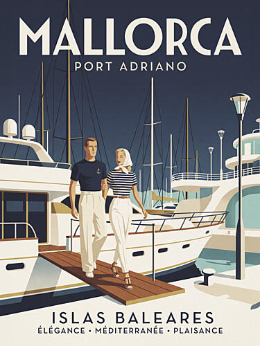 Mallorca Port Elegance Bord de mer reproduction