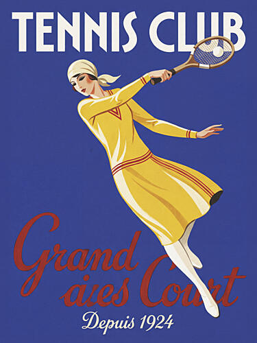 Vintage Art Deco Tennis Player Art nouveau reproduction