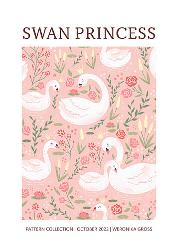 Pink Swan Princess Art Print by Weronika Gross