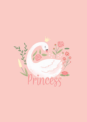 Pink Swan Princess Art Print by Weronika Gross