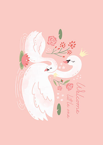 Royal Swan Welcome Art Print