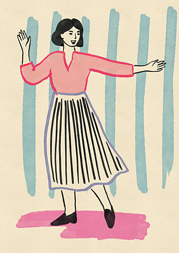 Happy Dancing Woman Mode reproduction