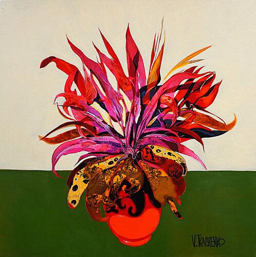 Vibrant Tropical Plant Art abstrait reproduction