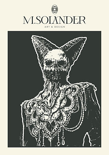 Ornate Gothic Demon Art Print by Marie Lof Solander