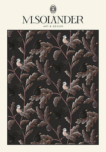 Dark Forest Birds Art Print by Marie Lof Solander