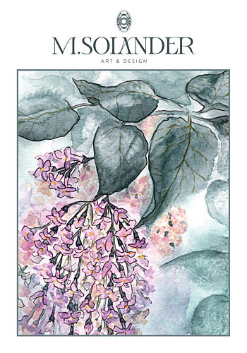Purple Watercolor Lilacs Art Print by Marie Lof Solander