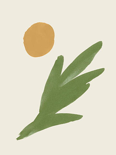 Golden Sun Leaf Art Print