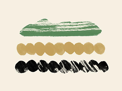 Earthy Abstract Shapes Art Print by Moonlight Print