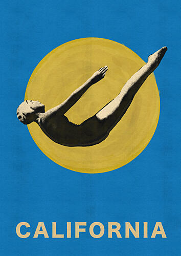California Diving Sun Art Print by Nicholas