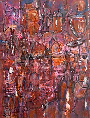 Vibrant Bar Scene Art Print by Luis Gomes