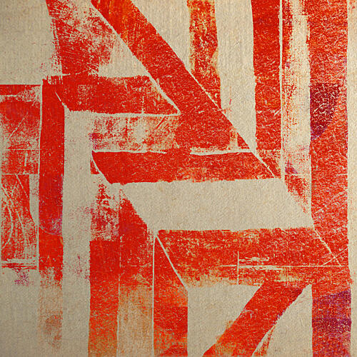 Distressed Red Shapes Art Print by Fernando Vieira