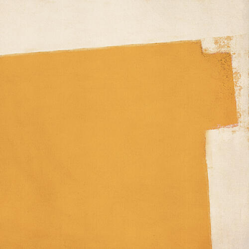 Warm Ochre Color Field Geometric Print