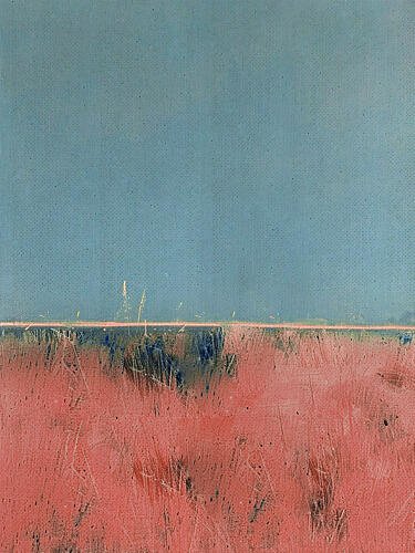 Pink Field Horizon Abstract Art Print by Fernando Vieira