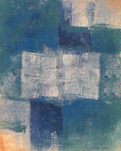 Textured Indigo Blocks Art Print by Fernando Vieira