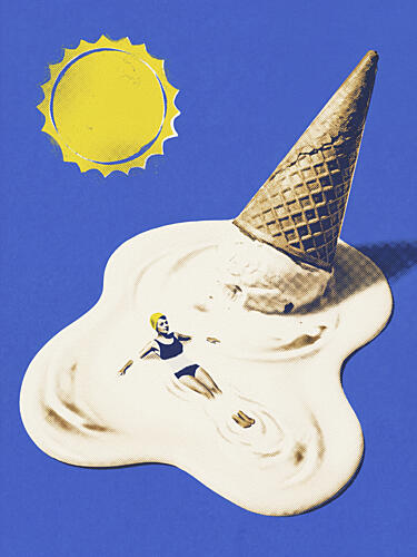 Melting Ice Cream Swim Surréaliste reproduction