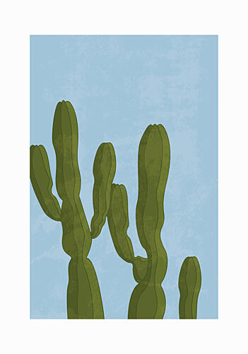 Towering Desert Cacti Toile murale reproduction
