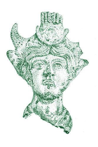 Crowned Goddess Bust Vintage reproduction