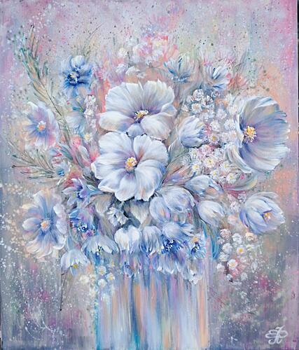 Dreamy Pastel Bouquet Art Print by Elena Pertceva