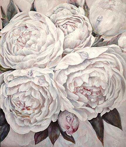Elegant White Peonies Art Print by Elena Pertceva