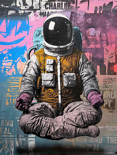 Urban Zen Astronaut Surréaliste reproduction