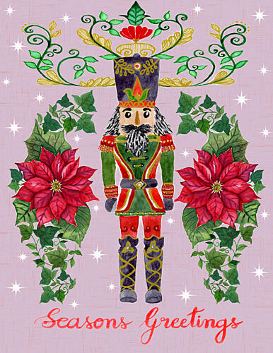 Festive Nutcracker Greetings Art Print