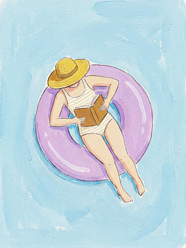 Floating Summer Read Art Print