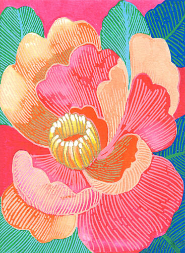 Colorful Tropical Bloom Art Print by Katie O'Shea