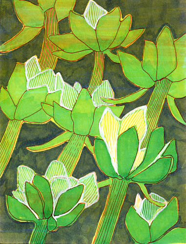 Lush Green Artichokes Art Print