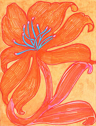 Vibrant Orange Lily Moderne reproduction