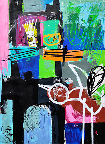 Vibrant Abstract Symbols Art Print by Lee Kaplan