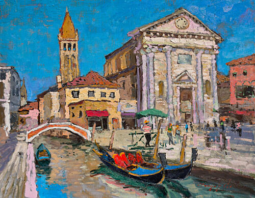 Venice Church and Canal Art Print