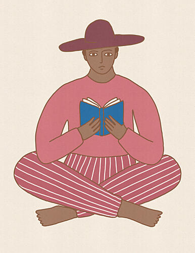 Cozy Person Reading Art Print by Nicholas