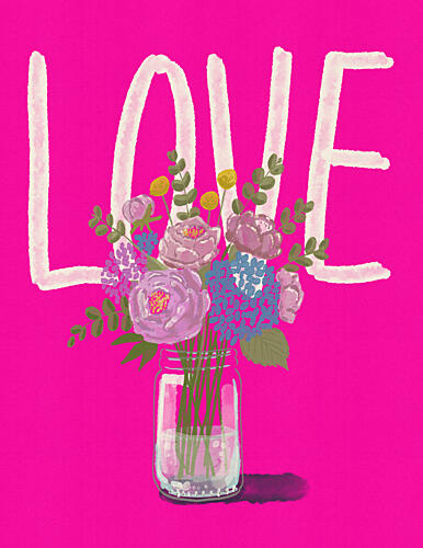 Love Blooms Bright Art Print by Nicholas