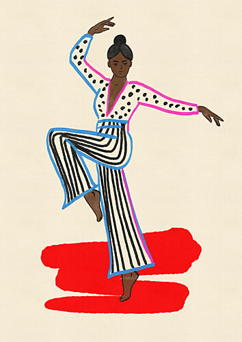 Bold Fashion Dancer Art Print by Nicholas