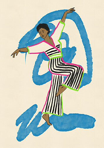 Vibrant Dance Fashion Art Print by Nicholas